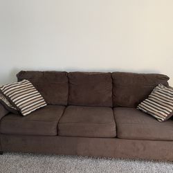 Brown Sofa W/ Pillows 