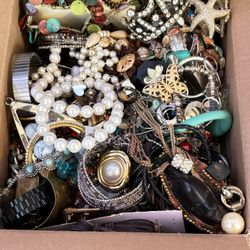 Vintage To Now Costume Jewelry Craft Repair Box 8-10 lbs 