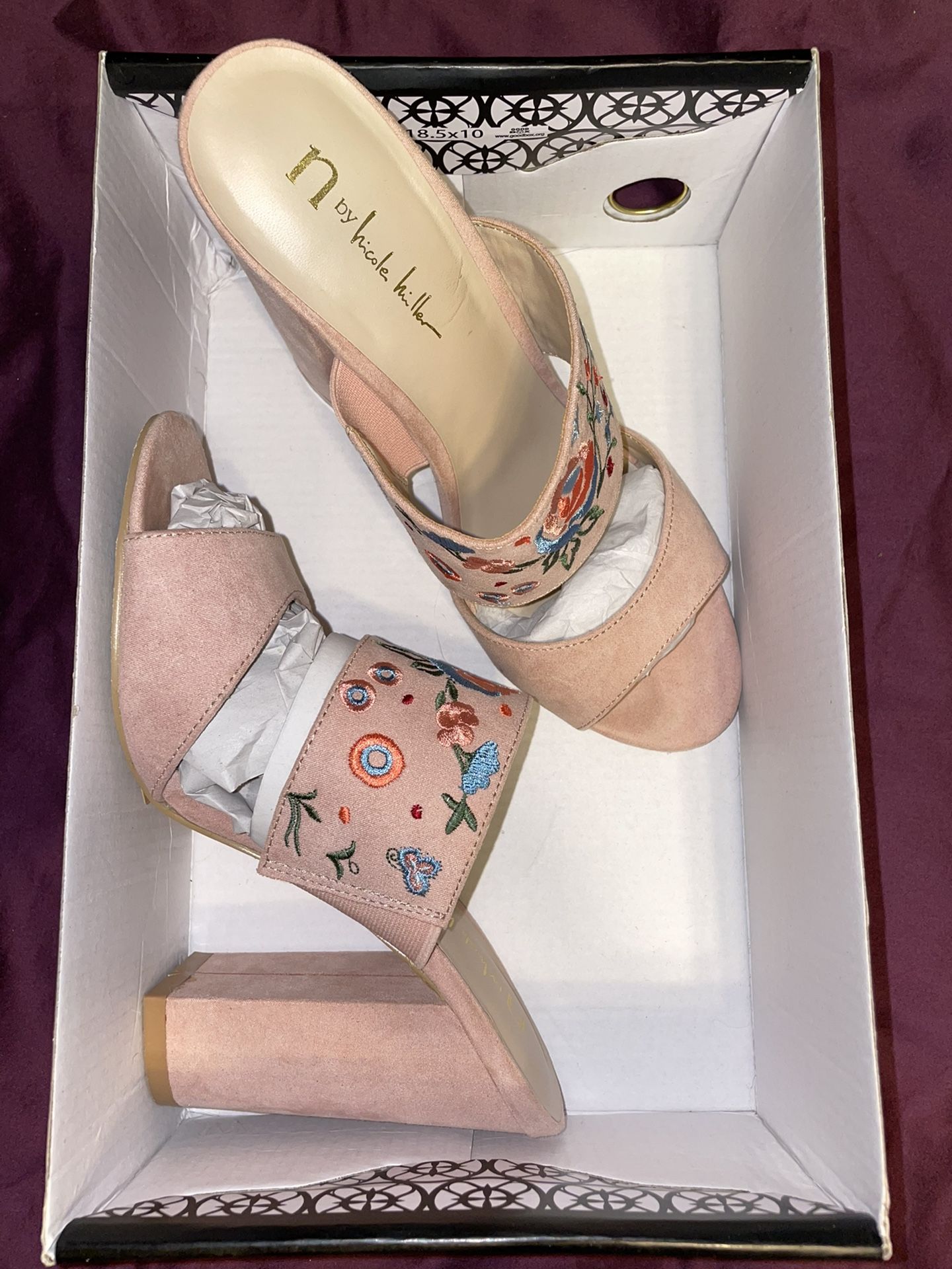 N By Nicole Miller Nude Heels