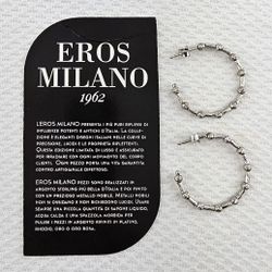 Eros Milano Earrings- Roma Designer Plat Silver Twist Bead