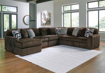Ashley furniture midnight madness brown sectional sofa couch