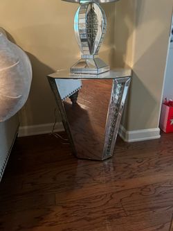 Glass glam side table