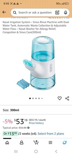 Nasal Irrigation System – Sinus Rinse Machine with Dual Water Tank, Automatic Waste Collection & Adjustable Water Flow – Nasal Washer for Allergy Reli