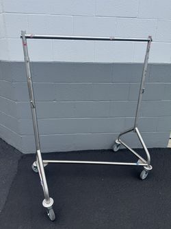 Rolling Z Stainless Steel Clothing Rack