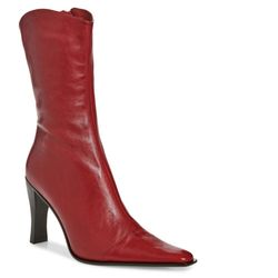Jeffrey Campbell Red Heeled  leather boots size 8 GORGEOUS OBO