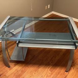 Glass And Metal Desk