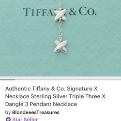 🩵T&CO “three X” Signature STERLING SILVER necklace 