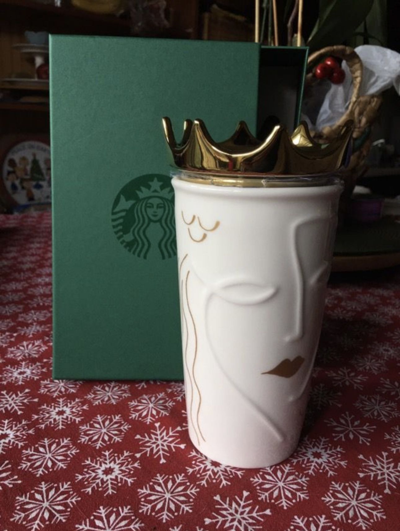 2016 Rare Starbucks Anniversary Siren Tumblr With Gold Crown Lid