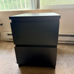 Black IKEA Malm 2 Drawer 