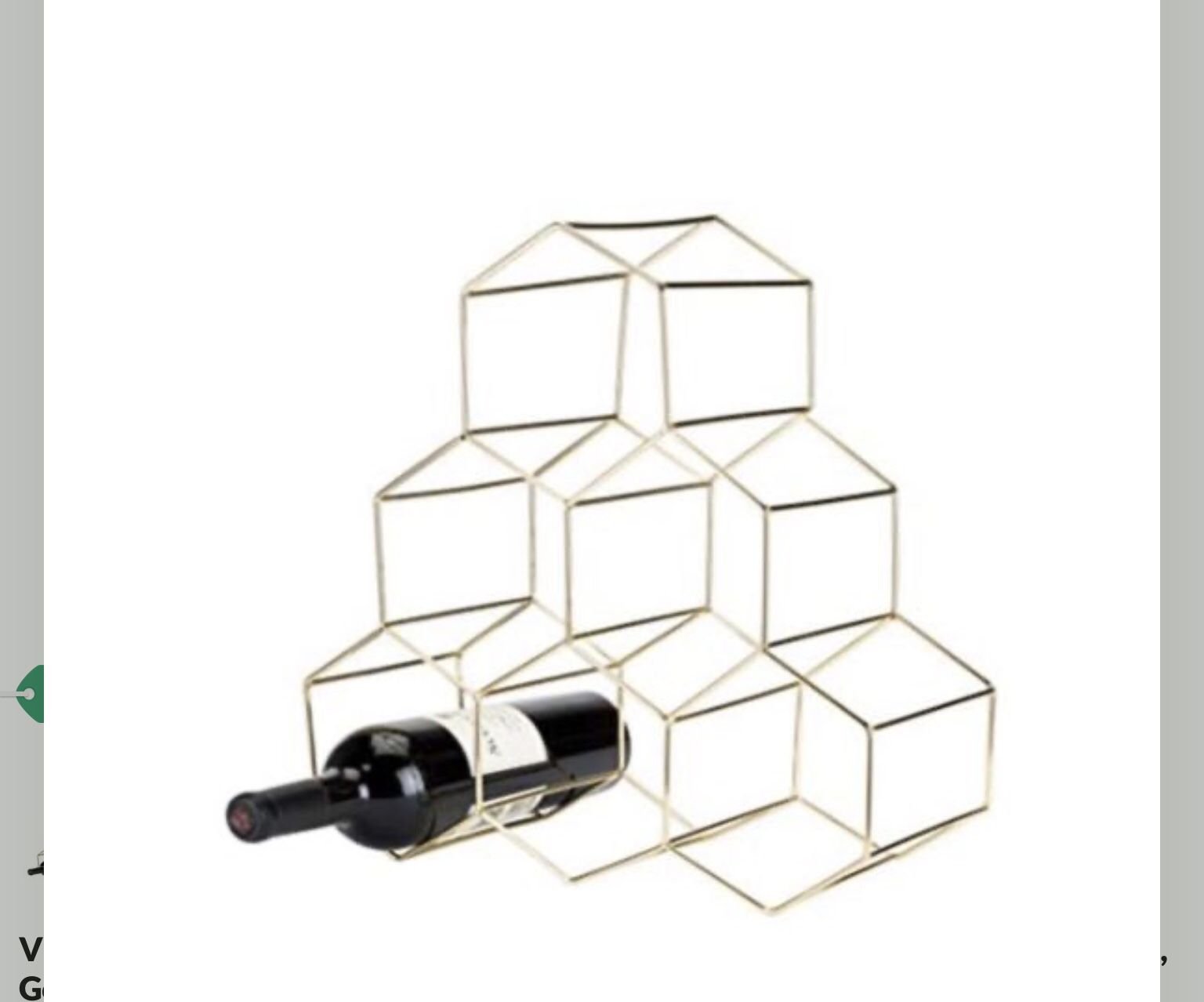 Viski 5213 Belmont Geo Rack Freestanding Wine Racks & Cabinets, One Size, Gold *NEW*
