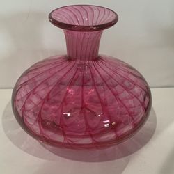 Pink Blown Glass Perfume Bottle Or Bud Vase 