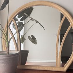Vintage natural oak mirror 