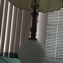 Milk White Hobnail Lamp