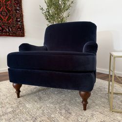 New Blue Velvet Accent Chair - Delivery Available