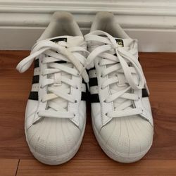 Adidas Superstar, White, Women's 6.5, Men's/Youth Sz. 4.5, Athletic Sneaker Shoe