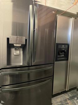 LG 4 Door Black Stainless Fridge
