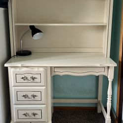 Vintage French Provincial  Desk With Hutch