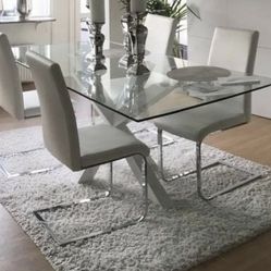 WHITE & SILVER dining chairs 🪑 Fast Delivery!!  🚚 