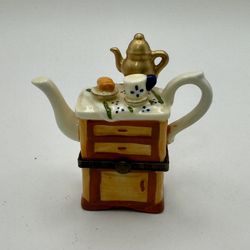 Vintage Porcelain Whimsical Tea Set Trinket/Pill Box