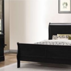 Modern Queen Size Black Complete Bedroom Set
