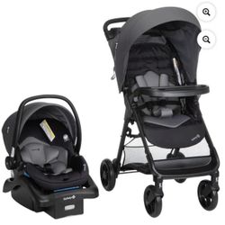 Safety 1st car seat and stroller navy blue and dark gray