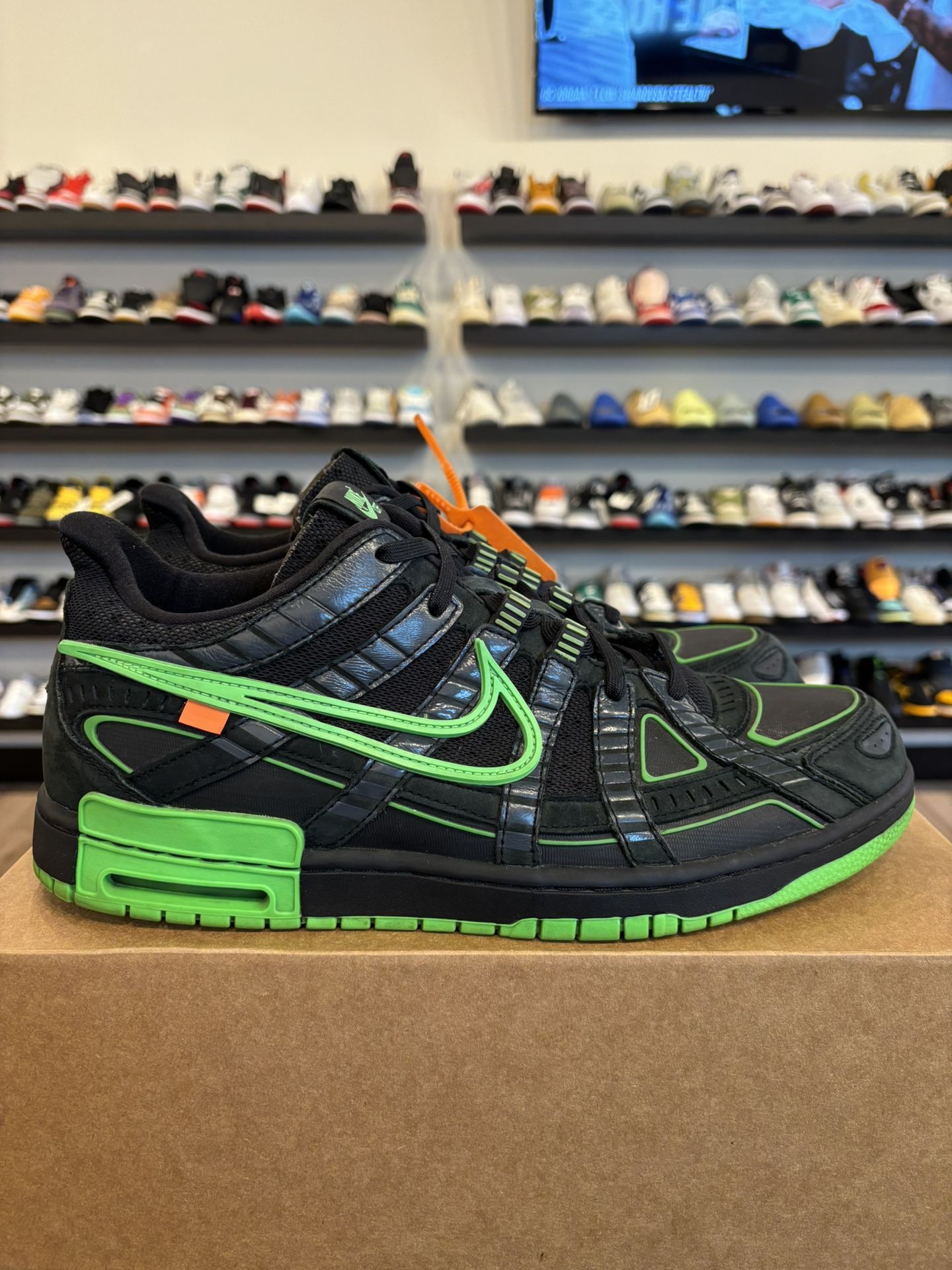 Nike Rubber Dunk Low Off White Green Strike Size 12.5 Pre-Owned