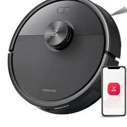 Black Roborock robot vacuume Amsterdam mop