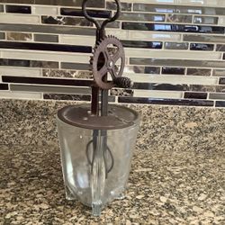 Antique mixer with glass bowl.