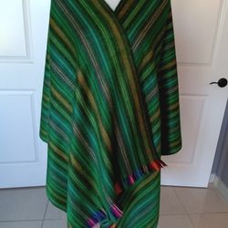 Artisanal Womens Shawl Handcrafted In Ecuador, New, Soft , Multicolor