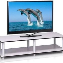 Modern White TV Stand – 41" Wide, Engineered Wood, New in Box