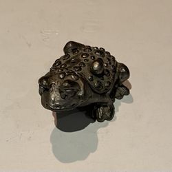Vintage Miniature Pewter Frog Figurine 