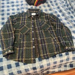EPTM Knitted Flannel Button Up LARGE
