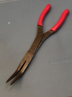 Snap-on Tools 11" Talon Grip™ Long-Neck 35° Bent Needle Nose Pliers (Red)