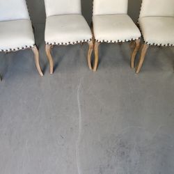 Pottery Barn Upholstered Nail Head Trim Dining Chairs