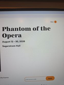 Phantom of the Opera Segerstrom 8-21-26