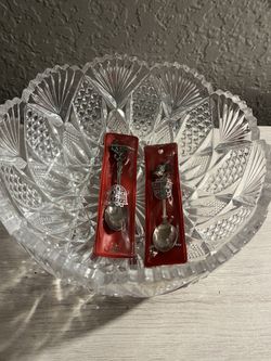 Vintage Mikasa Crystal Bowl And Vase