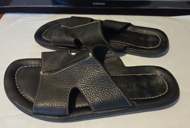 Donald J. Pliner Men’s Roy Black Leather Slide Slipper Sandal Size 11 Pre-owned