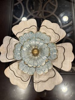 Flower Wood And Metal Decor