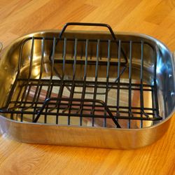 All Clad Stainless Steel Pan with Rack