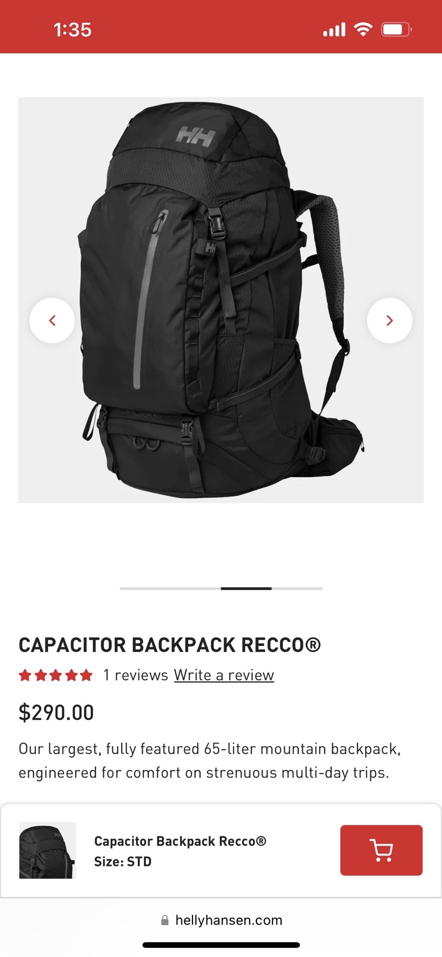 Helly Hansen Capacitor 65L Backpack for Sale in Bothell, WA - OfferUp