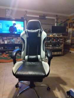 Black and white gaming chair