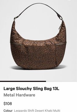Lululemon Large Slouchy Sling Bag 13L Leopard Print NWT