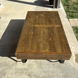 Rustic/Industrial style coffee table with Wheels