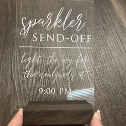 Sparkler Send Off Sign