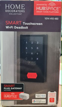Home Decorators Collection
Touchscreen Matte Black Electronic Single Cylinder Deadbolt Wi-Fi Enabled Powered by Hubspace