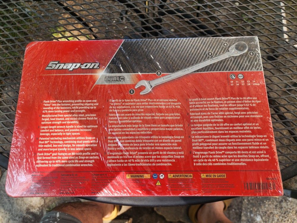 Snap On 10pc Metric Flank Drive Plus Reversible Ratcheting Set