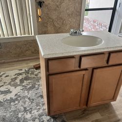 Corian Bathroom Sink /Cabinet with Backsplash