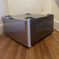 14.2 in. Champagne Laundry Pedestal with Storage Drawer