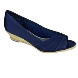 Coach and Four Women's Espadrilles Black Open Toe Wedge Sandals