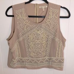 Sixes & Sevens Beaded Detail Sleeveless Crop Blouse Rose/Blush/Size:S/$